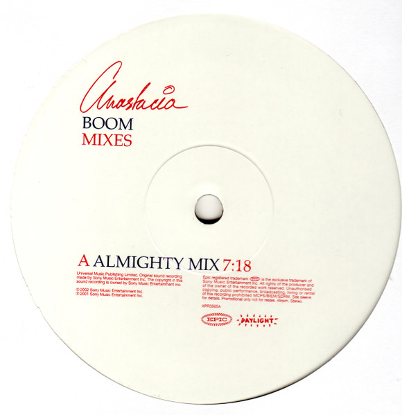 Anastacia - Boom (Mixes) | Epic (XPR3565) - 2