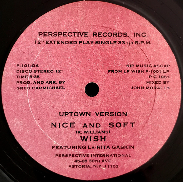 Wish Featuring La-Rita Gaskin - Nice And Soft | Perspective Records Inc. (P-101-D)