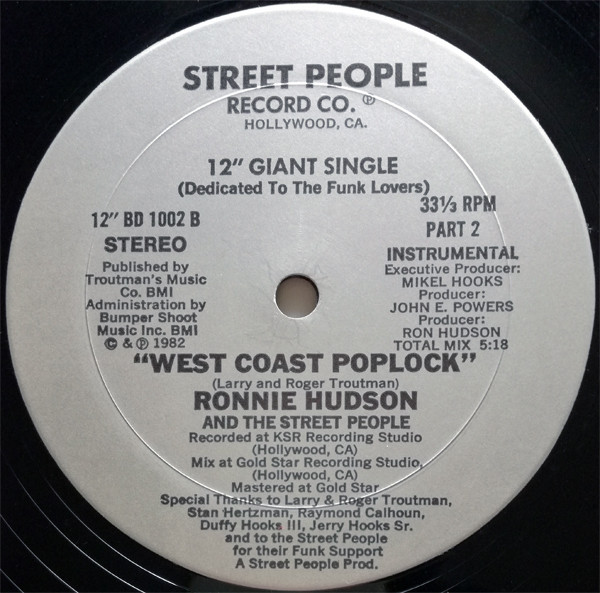 Ronnie Hudson And The Street People - West Coast Poplock | Street People Record Co. (BD 1002)