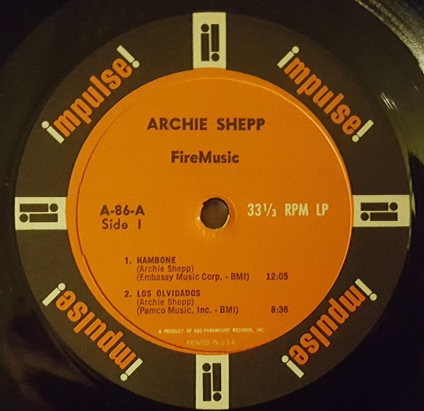 Archie Shepp - Fire Music | Impulse! (A-86) - 2