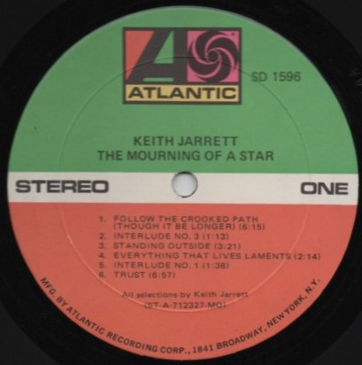 Keith Jarrett - The Mourning Of A Star | Atlantic (SD 1596) - 3