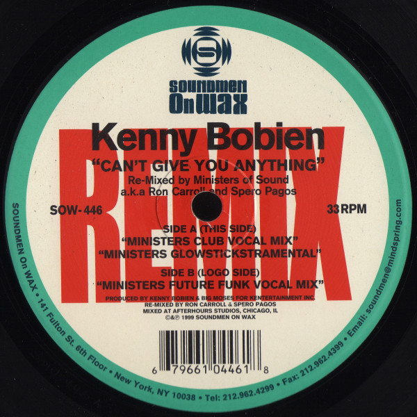 Kenny Bobien - I Can't Give You Anything (Remix) | Soundmen On Wax (SOW-446)