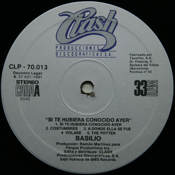 Basilio - Si Te Hubiera Conocido Ayer | Clash (CLP - 70.013) - 3