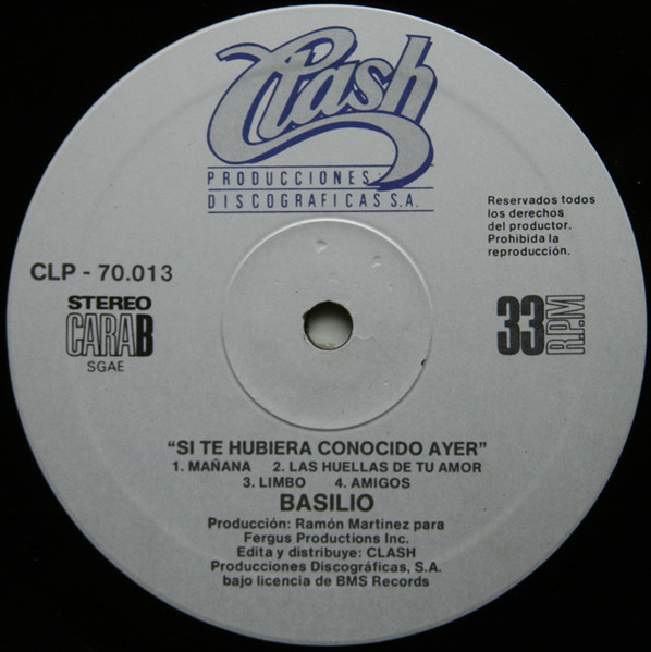 Basilio - Si Te Hubiera Conocido Ayer | Clash (CLP - 70.013) - 4