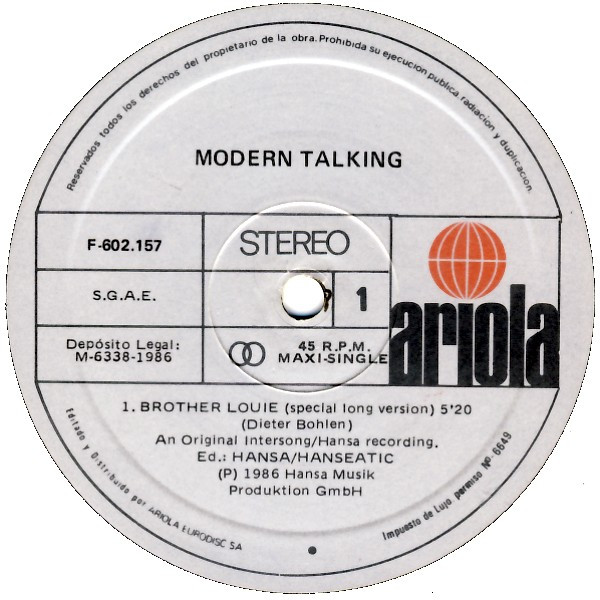 Modern Talking - Brother Louie | Ariola (F-602.157) - 3