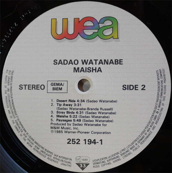 Sadao Watanabe - Maisha | WEA (252 194-1) - 4