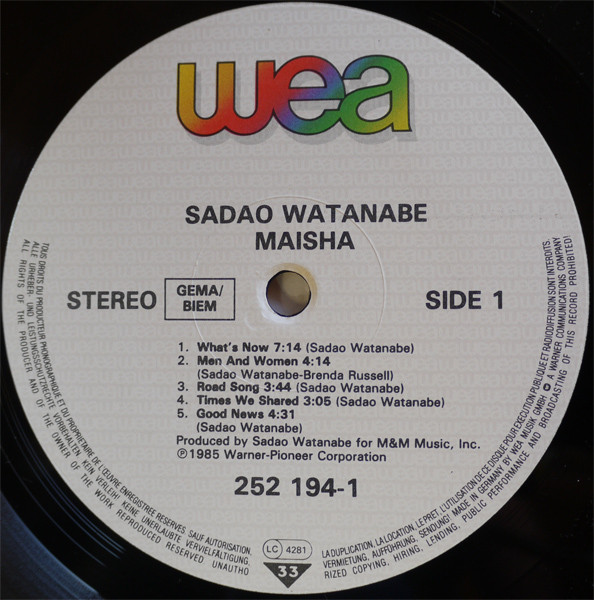 Sadao Watanabe - Maisha | WEA (252 194-1) - 3