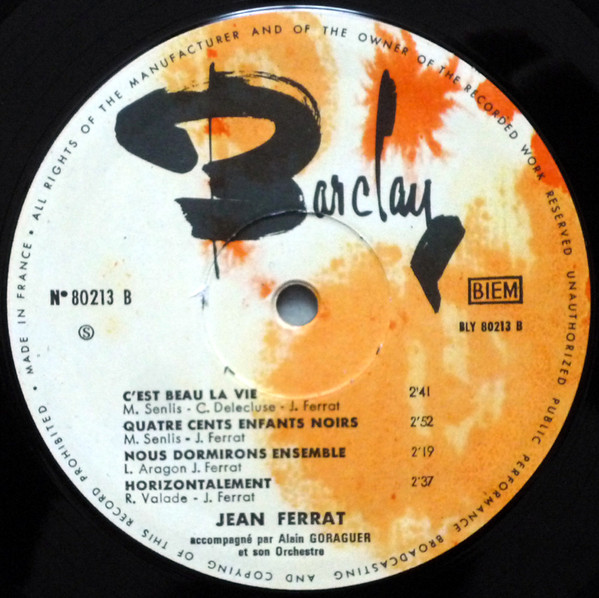 Jean Ferrat - Nuit Et Brouillard | Barclay (80 213 S) - 4