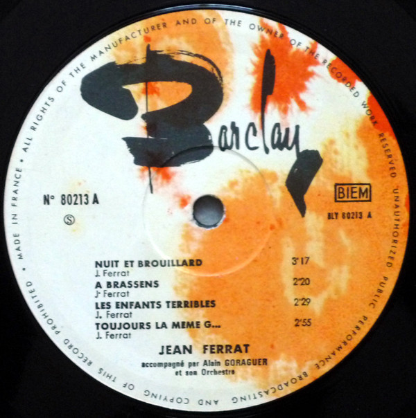 Jean Ferrat - Nuit Et Brouillard | Barclay (80 213 S) - 3