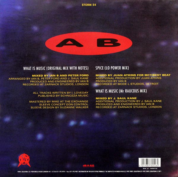 Eon - What Is Music / Spice (Juan Atkins Mix) | Vinyl Solution (STORM 54) - 2