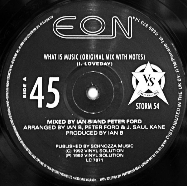 Eon - What Is Music / Spice (Juan Atkins Mix) | Vinyl Solution (STORM 54) - 3
