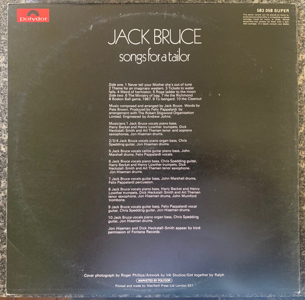 Jack Bruce - Songs For A Tailor | Polydor (583 058) - 3 Jack Bruce - Songs For A Tailor | Polydor (583 058) - 3