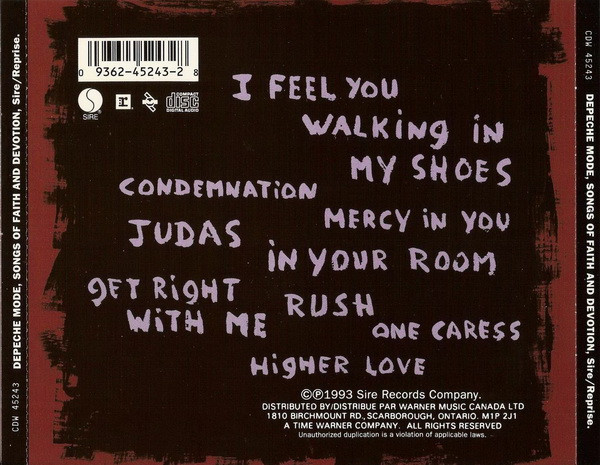 Depeche Mode - Songs Of Faith And Devotion (CD) | Sire (CDW 45243) - 2 Depeche Mode - Songs Of Faith And Devotion (CD) | Sire (CDW 45243) - 2