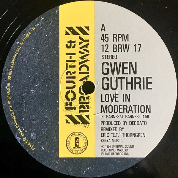Gwen Guthrie - Love In Moderation | 4th & Broadway (12 BRW 17)