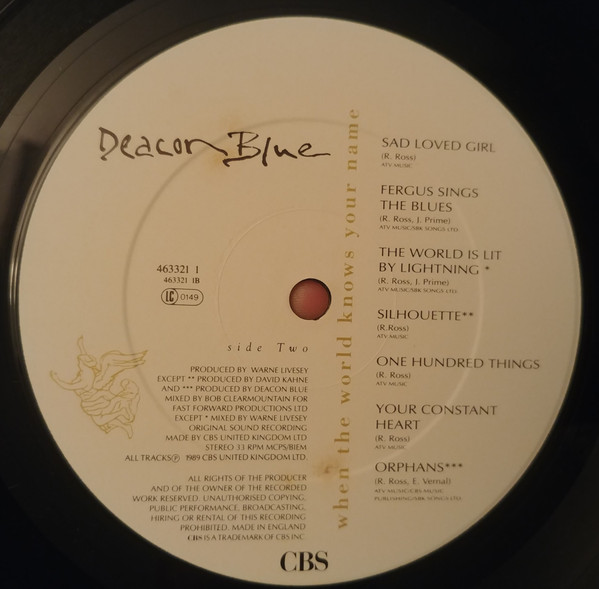 Deacon Blue - When The World Knows Your Name | CBS (463321 1) - 8