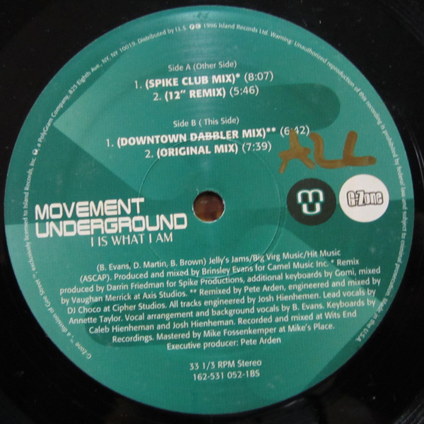 Movement Underground - I Is What I Am | G-Zone (162-531 052-1) - main