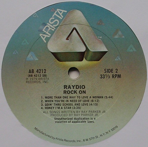 Raydio - Rock On | Arista (AB 4212) - 4