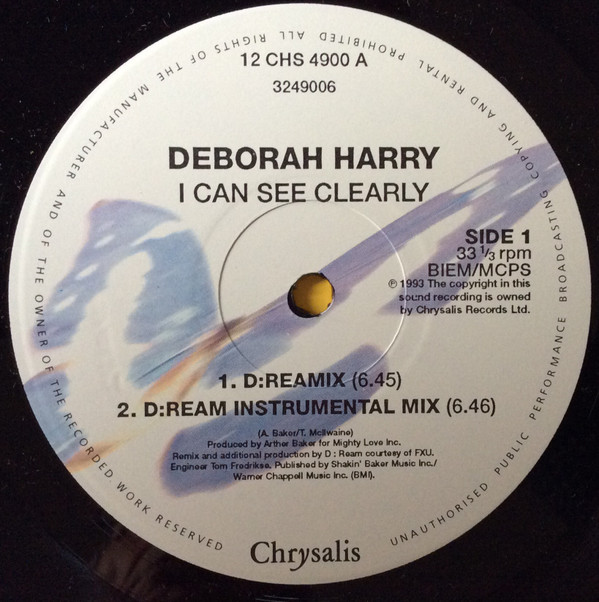 Deborah Harry - I Can See Clearly | Chrysalis (12CHS 4900) - 3