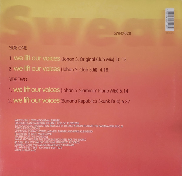 Johan S.  &  Intergrated Society - We Lift Our Voices | Sweat (SWHX 028)