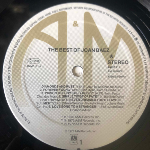 Joan Baez - The Best Of Joan C. Baez | A&M Records (AMNP 111) - 3