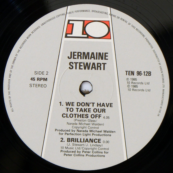 Jermaine Stewart - We Don't Have To Take Our Clothes Off | 10 Records (TEN 96-12) - 4 Jermaine Stewart - We Don't Have To Take Our Clothes Off | 10 Records (TEN 96-12) - 4