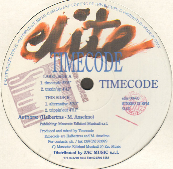 Timecode - Timecode | Elite (ELITE 006-95)