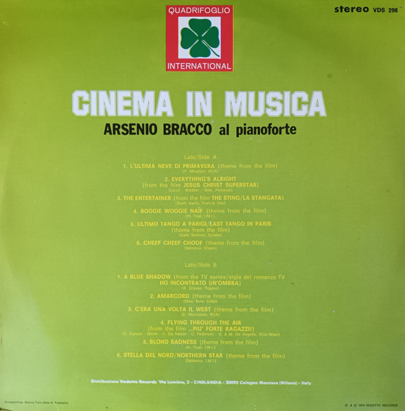Arsenio Bracco - Cinema In Musica | Quadrifoglio International (VDS 298) - 2
