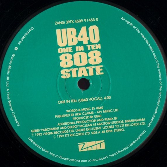 UB40 , 808 State - One In Ten | ZTT (ZANG 39TX) - 3