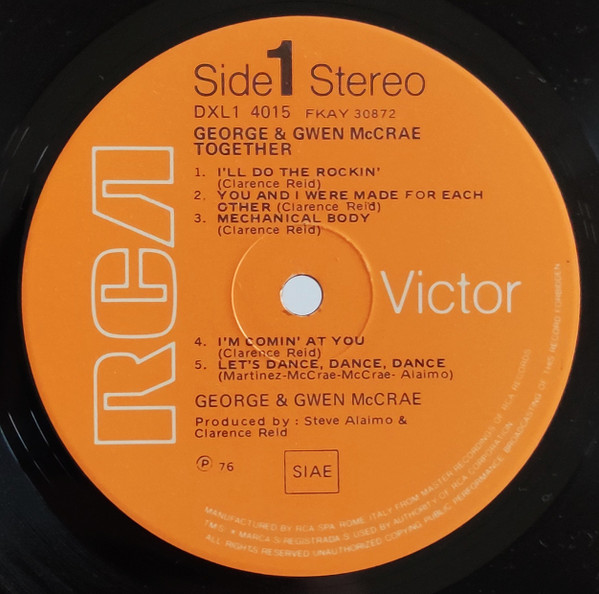 George McCrae & Gwen McCrae - Together | RCA Victor (DXL1 4015) - 3