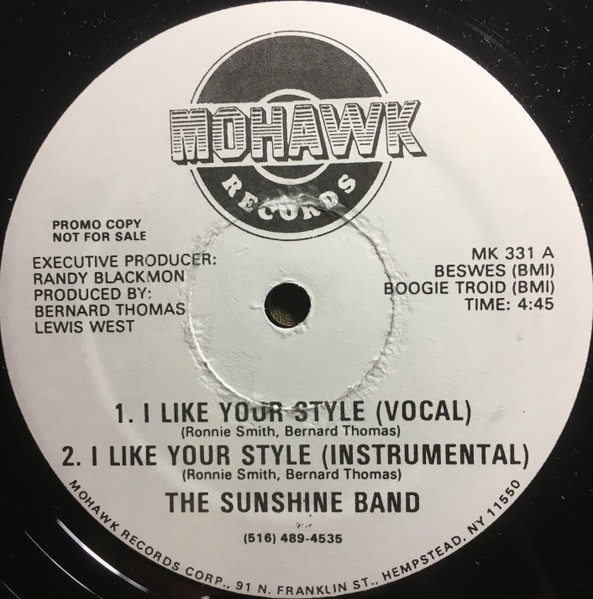 The Sunshine Band - I Like Your Style | Mohawk Records (MK 331) - main