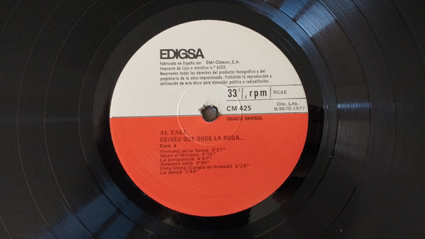 Al Tall - Deixeu Que Rode La Roda | Edigsa (CM 425) - 4