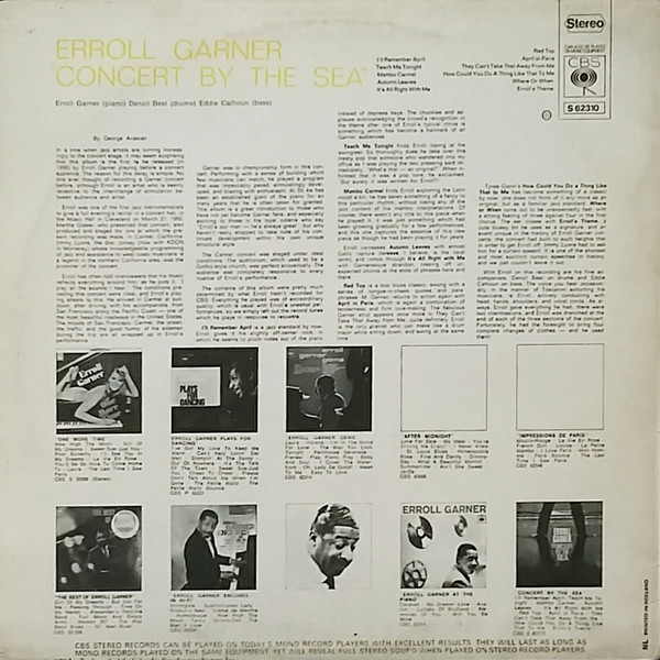 Erroll Garner - Concert By The Sea | CBS (S 62310) - 2
