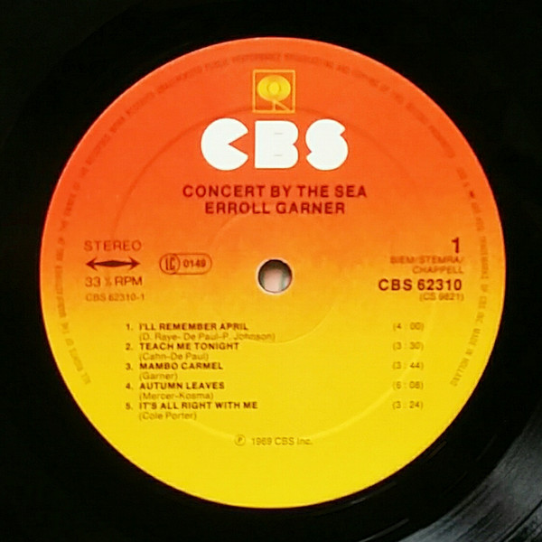 Erroll Garner - Concert By The Sea | CBS (S 62310) - 3