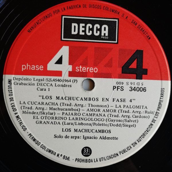Los Machucambos - Los Machucambos En 4 Fases | Decca (PFS 34006) - 3