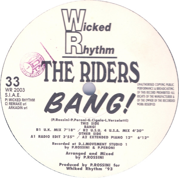 The Riders - Bang! | Wicked Rhythm (WR 2003)