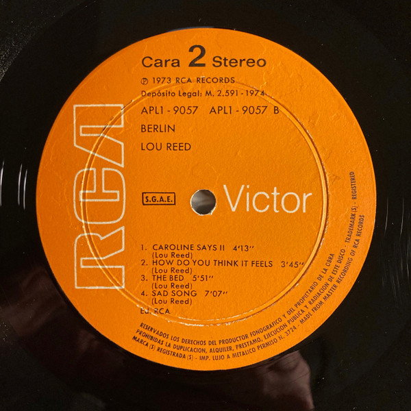 Lou Reed - Berlin | RCA Victor (APL1 - 9057) - 3