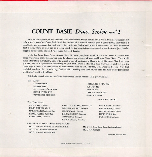 Count Basie - Dance Session Album #2 | Verve Records (MV 2609) - 2