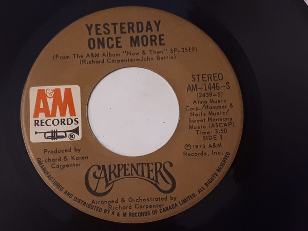 Carpenters - Yesterday Once More | A&M Records (AM-1446-S) - main