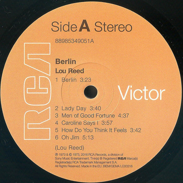 Lou Reed - Berlin | RCA (88985349051) - 2