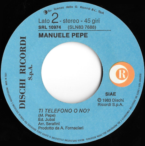 Manuele Pepe - Solo Con Te | Ricordi (SRL 10974) - 4