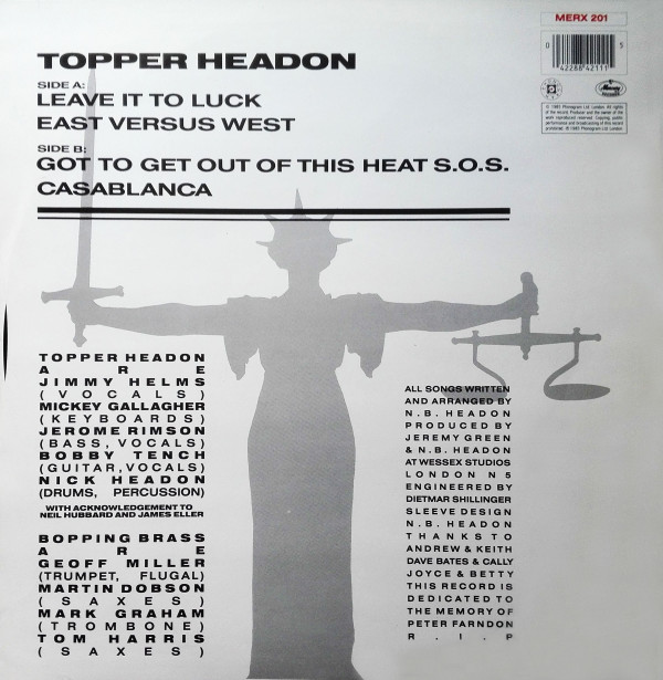 Topper Headon - Leave It To Luck | Mercury (MERX 201) - 2 Topper Headon - Leave It To Luck | Mercury (MERX 201) - 2