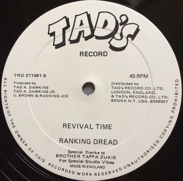 Ranking Dread - My Mammy The Nicest Mammy | Tad's Record (TRD 271081) - 2