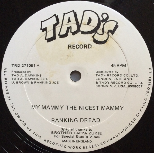 Ranking Dread - My Mammy The Nicest Mammy | Tad's Record (TRD 271081) - 3