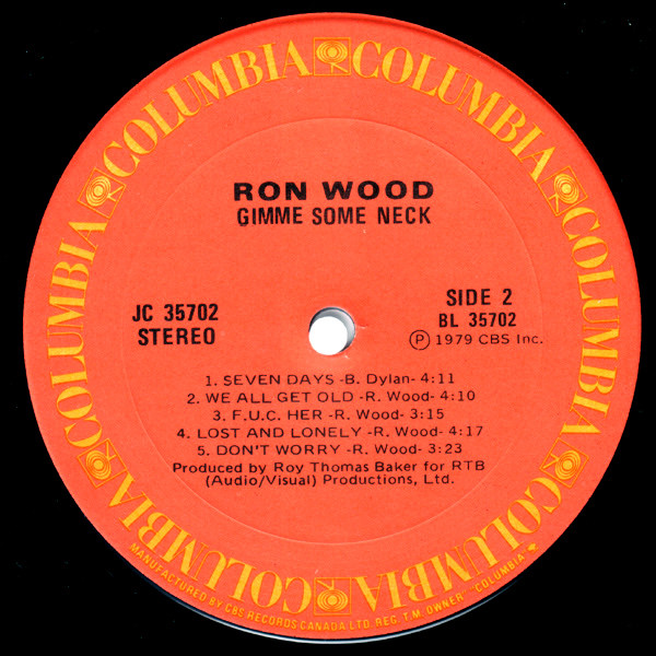 Ron Wood - Gimme Some Neck | Columbia (JC 35702) - 4