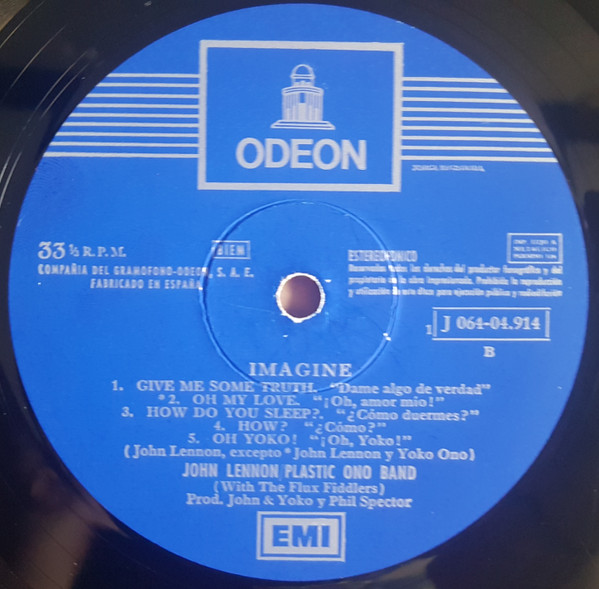John Lennon / The Plastic Ono Band With The The Flux Fiddlers - Imagine | Odeon (1 J 064-04.914) - 4