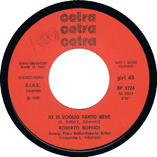 Roberto Soffici - Io Ti Voglio Tanto Bene | Cetra (SP 1724) - 3