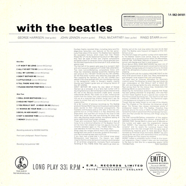 The Beatles - With The Beatles | Parlophone (1A 062-04181) - 2 The Beatles - With The Beatles | Parlophone (1A 062-04181) - 2