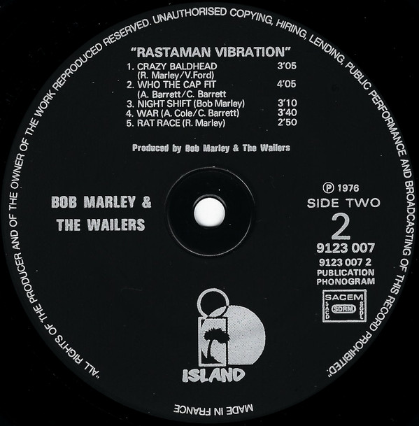 Bob Marley & The Wailers - Rastaman Vibration | Island Records (9123 007) - 5