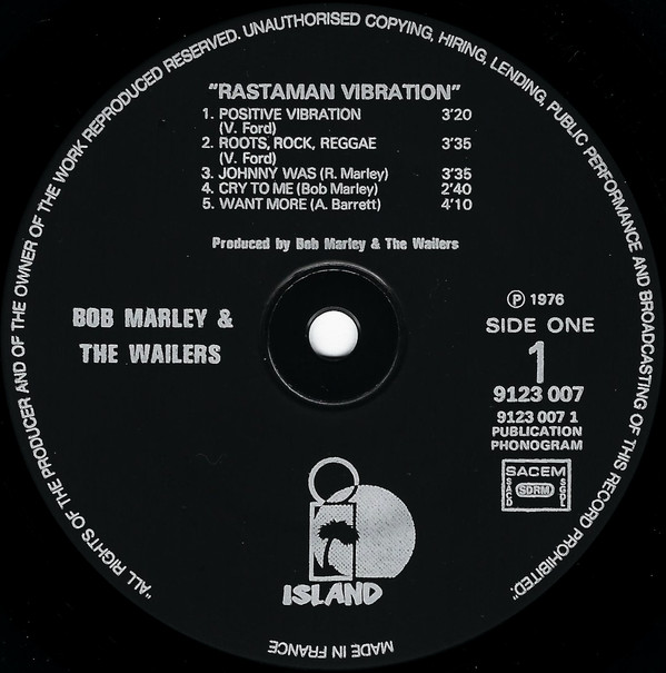 Bob Marley & The Wailers - Rastaman Vibration | Island Records (9123 007) - 4