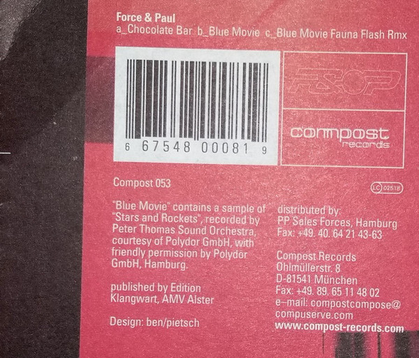 Force & Paul - Chocolate Bar_Blue Movie | Compost Records (COMPOST 053) - 4